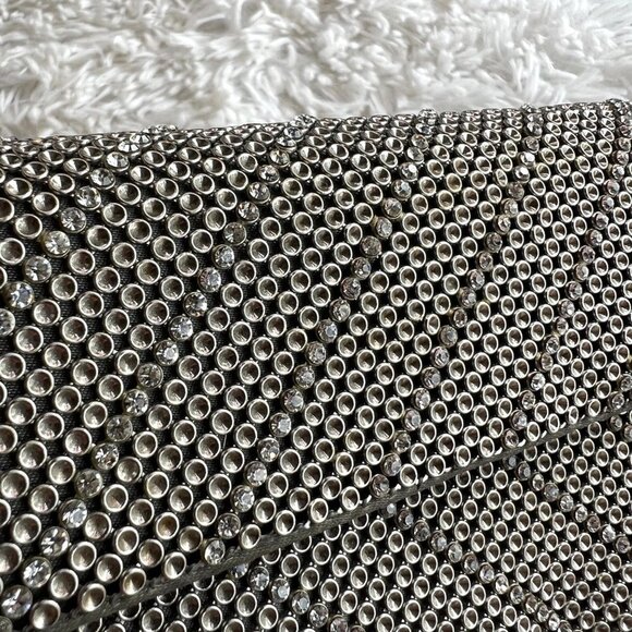 Whiting & Davis Silver  and Crystal Evening Clutch Celestial‎ Bling - Picture 8 of 9